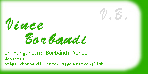 vince borbandi business card